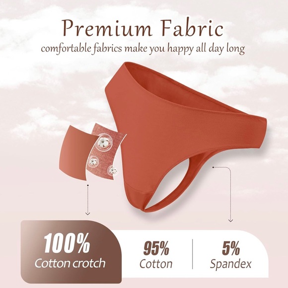 NIB Cotton Underwear for Women Breathable Thongs for Women Medium Size - Picture 2 of 5